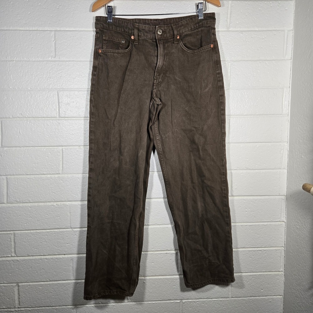 H&M &Denim Baggy Low Waist Brown 8 Relaxed Straight Leg Casual Granola Goblin